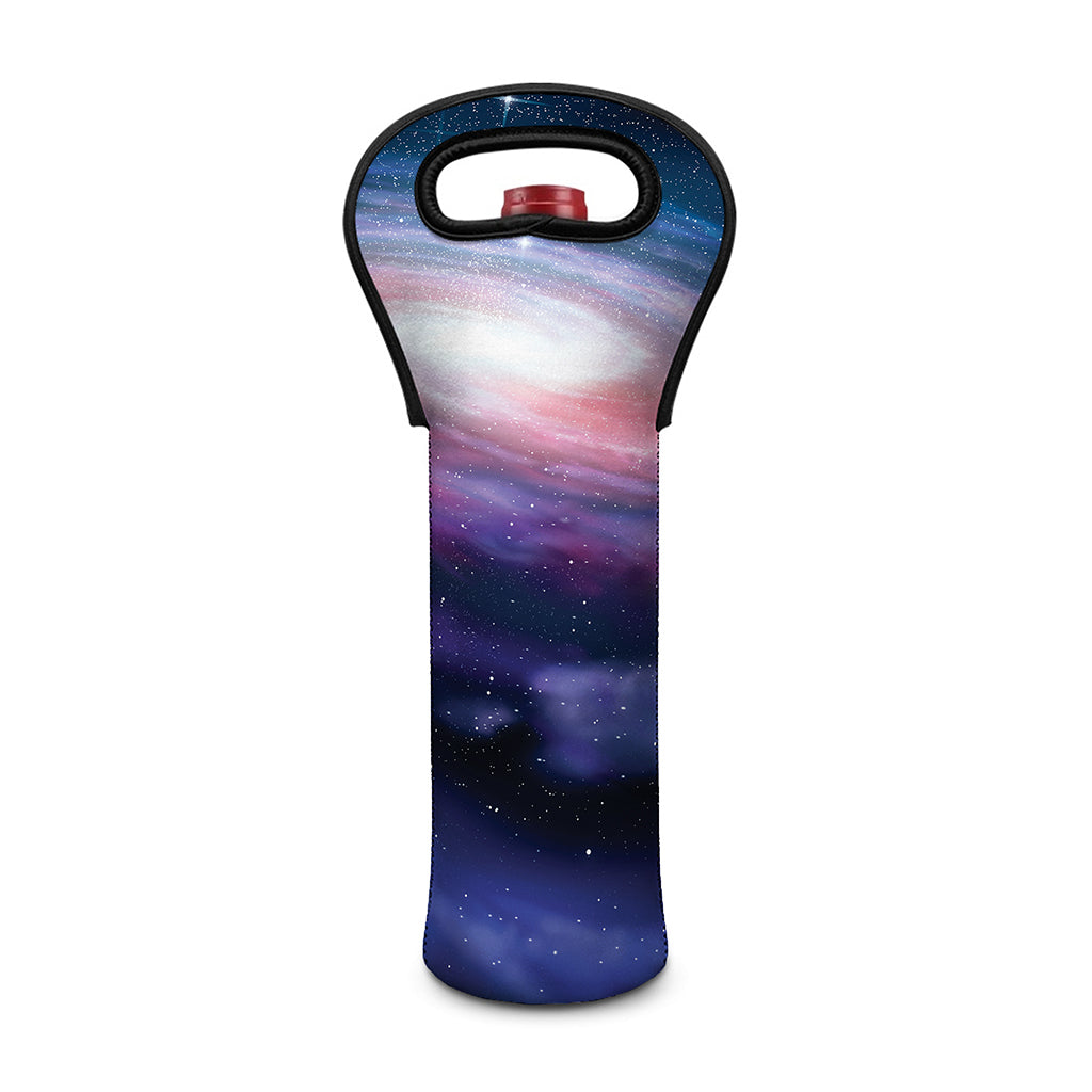 Spiral Milky Way Print Single Neoprene Wine Tote