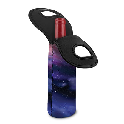 Spiral Milky Way Print Single Neoprene Wine Tote