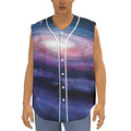 Spiral Milky Way Print Sleeveless Baseball Jersey
