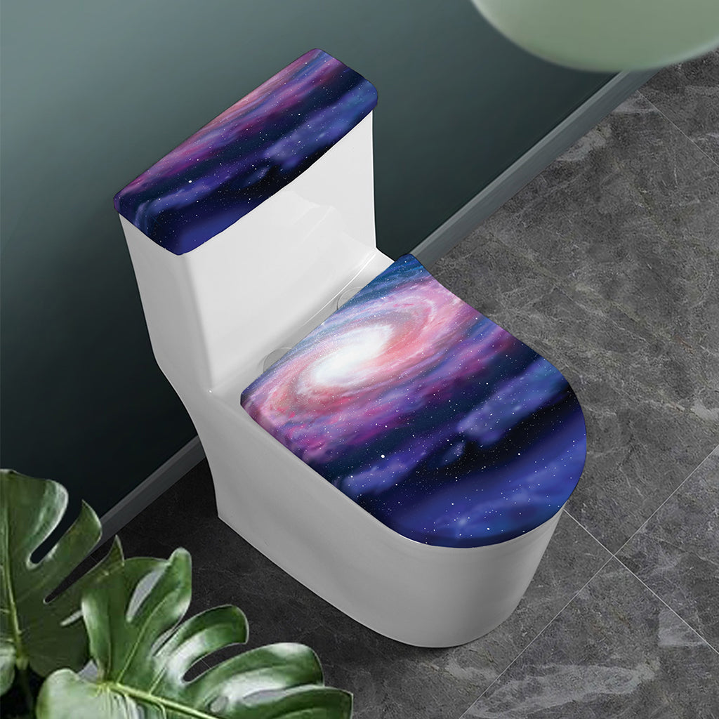 Spiral Milky Way Print Toilet Lid And Tank Cover Set