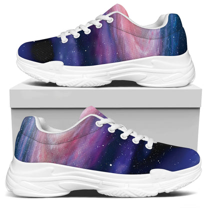 Spiral Milky Way Print White Chunky Shoes