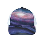Spiral Milky Way Print White Mesh Trucker Cap