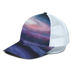 Spiral Milky Way Print White Mesh Trucker Cap