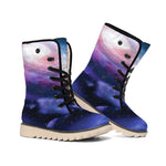 Spiral Milky Way Print Winter Boots