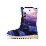 Spiral Milky Way Print Winter Boots