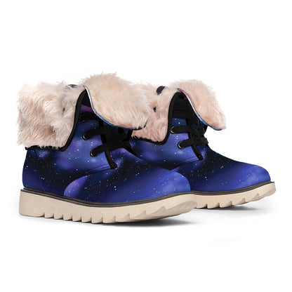 Spiral Milky Way Print Winter Boots