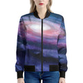Spiral Milky Way Print Women's Bomber Jacket