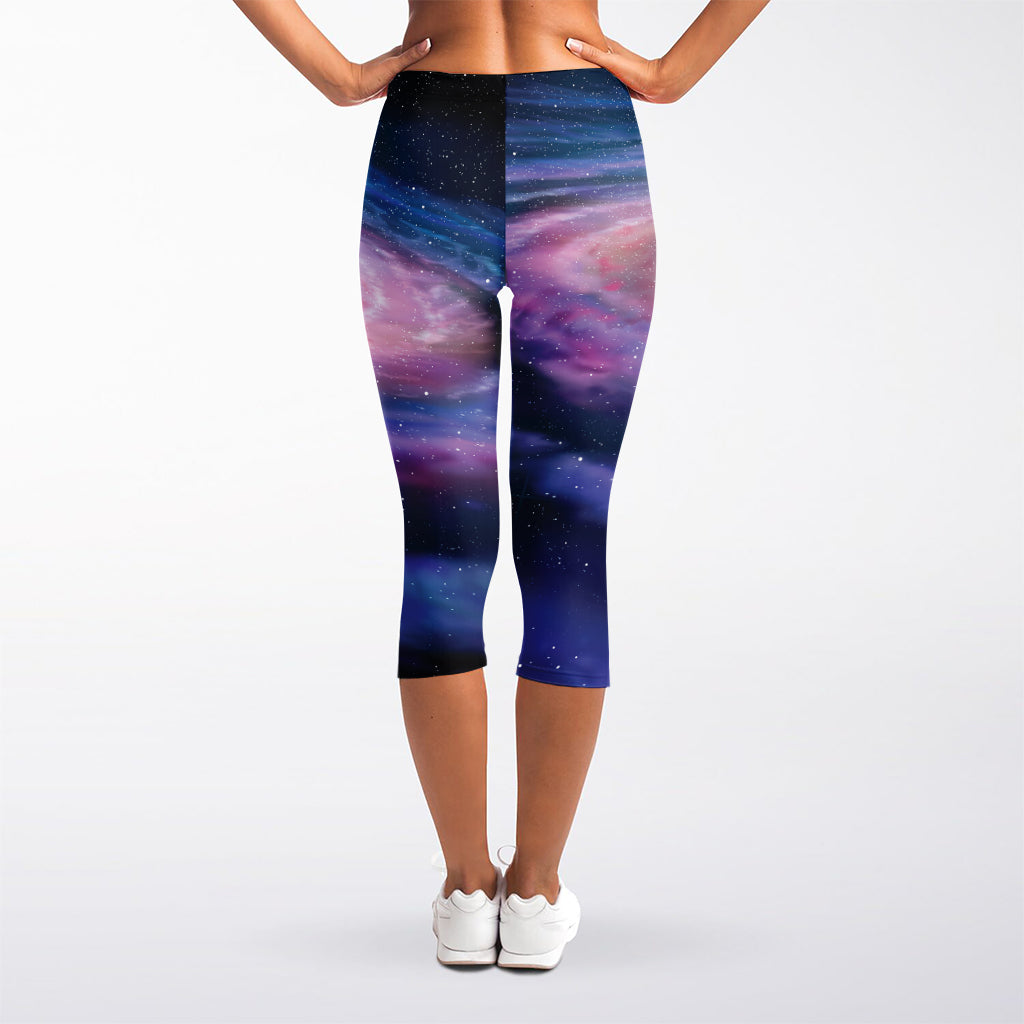 Spiral Milky Way Print Women's Capri Leggings