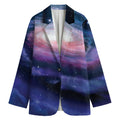 Spiral Milky Way Print Women's Cotton Blazer