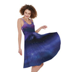 Spiral Milky Way Print Women's Sleeveless Dress
