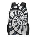Spiral Piano Keyboard Print 17 Inch Backpack