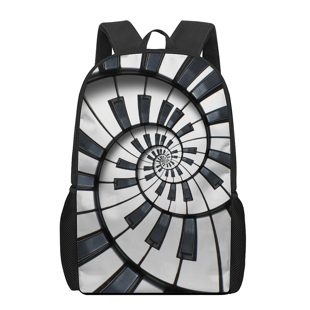 Spiral Piano Keyboard Print 17 Inch Backpack