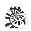 Spiral Piano Keyboard Print Adjustable Apron
