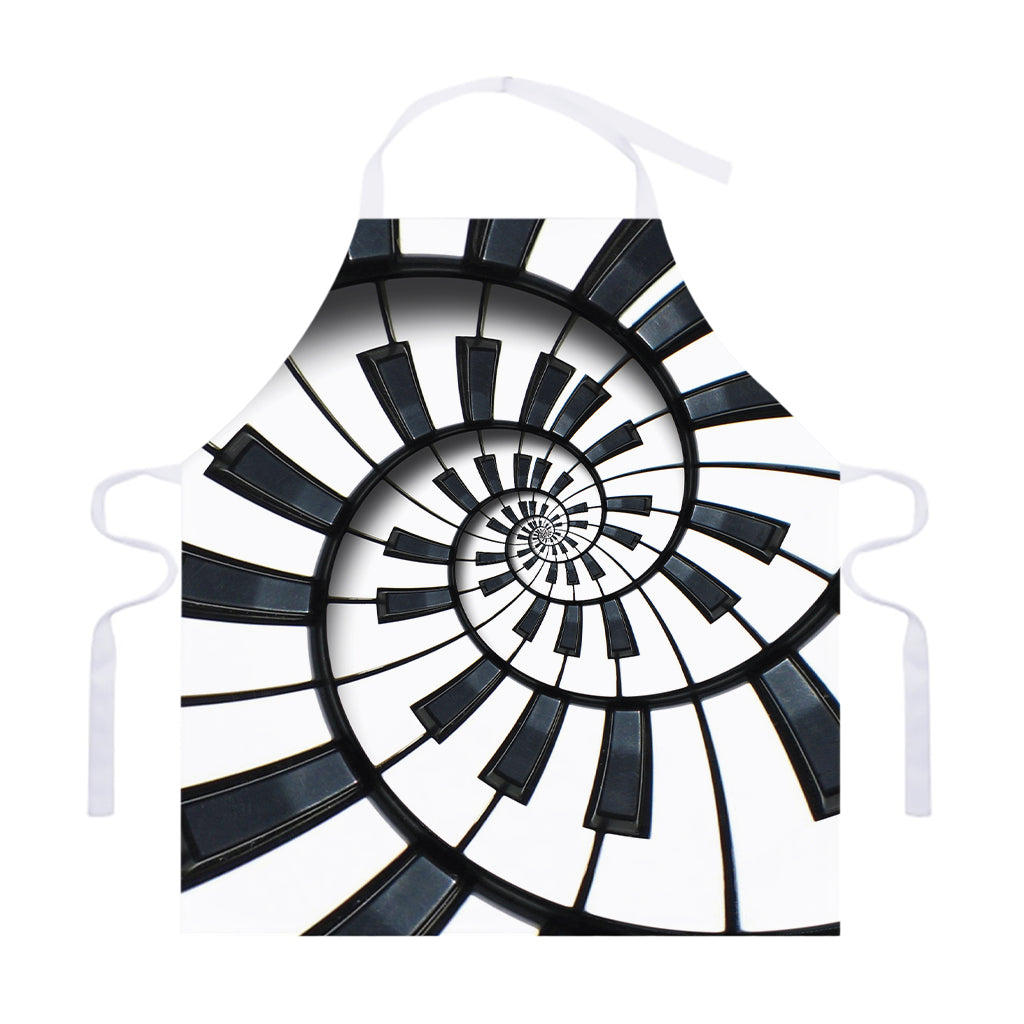 Spiral Piano Keyboard Print Adjustable Apron