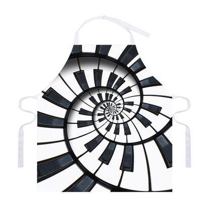 Spiral Piano Keyboard Print Adjustable Apron