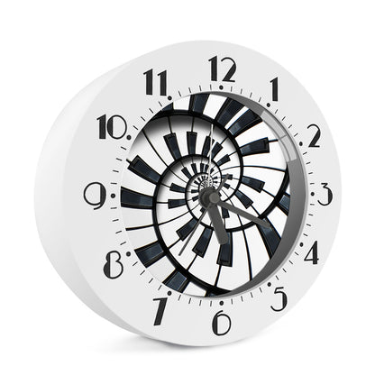 Spiral Piano Keyboard Print Alarm Clock