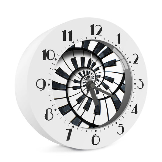 Spiral Piano Keyboard Print Alarm Clock