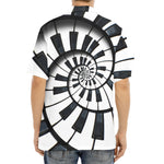 Spiral Piano Keyboard Print Aloha Shirt