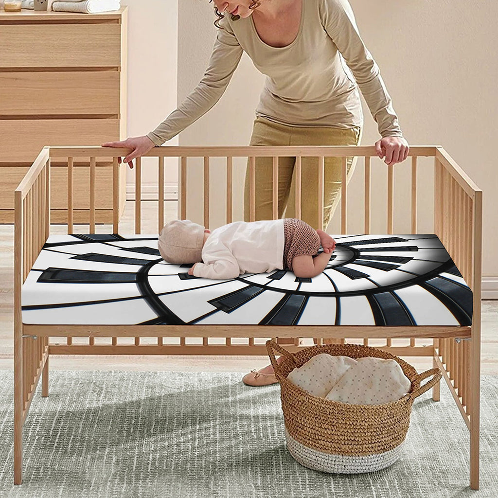 Spiral Piano Keyboard Print Baby Crib Sheet
