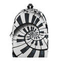 Spiral Piano Keyboard Print School Backpack