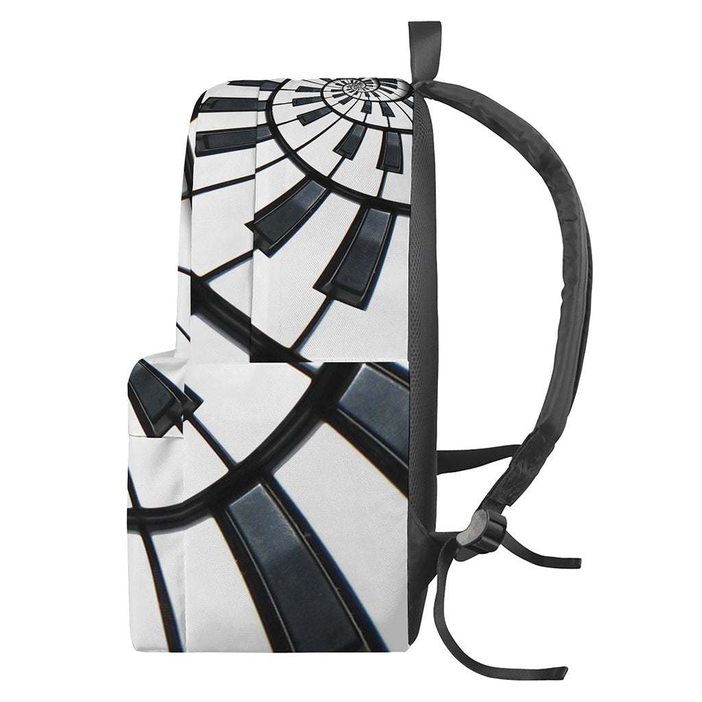 Spiral Piano Keyboard Print Backpack