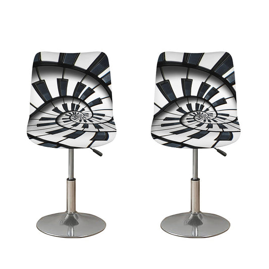 Spiral Piano Keyboard Print Bar Stool Covers