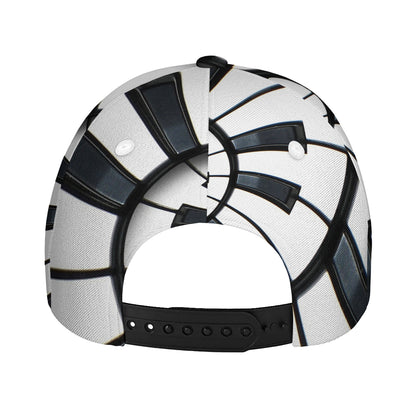 Spiral Piano Keyboard Print Baseball Cap
