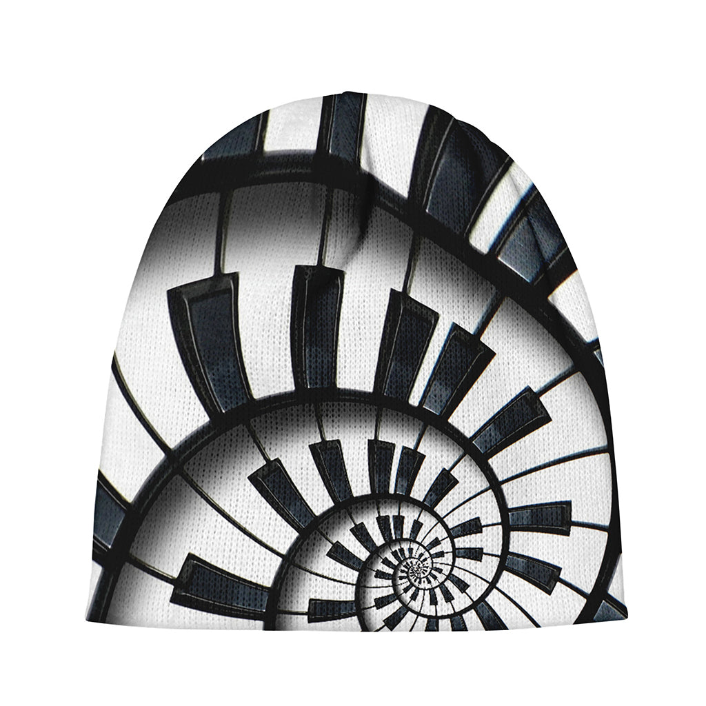 Spiral Piano Keyboard Print Beanie