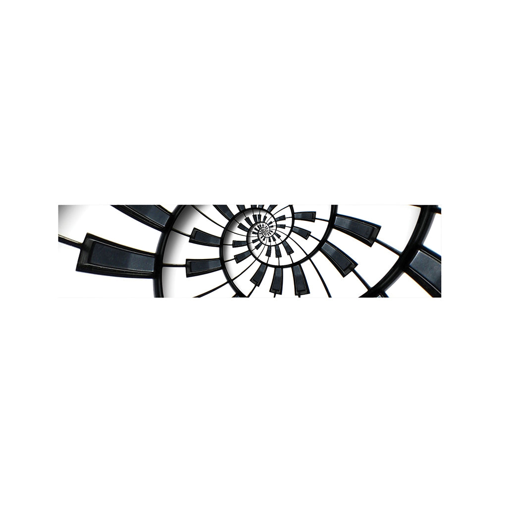 Spiral Piano Keyboard Print Bed Runner
