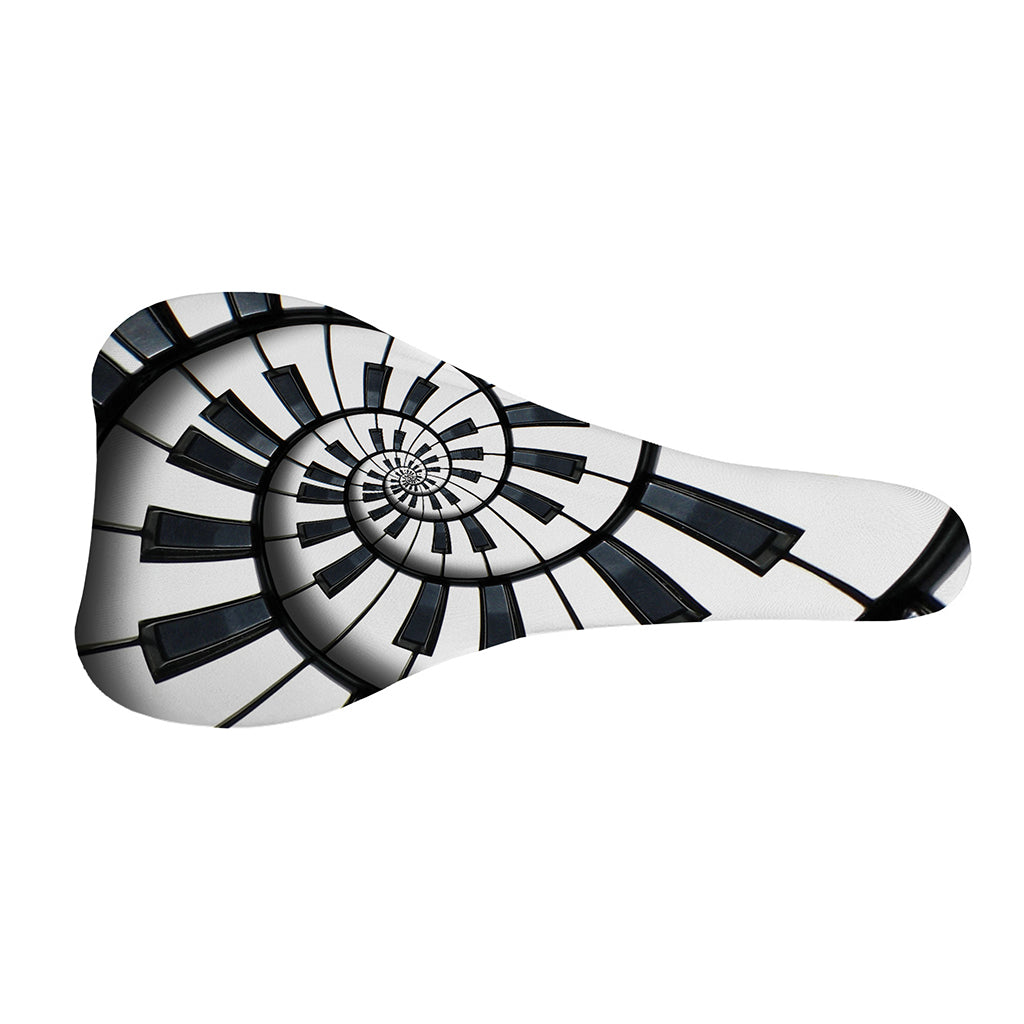 Spiral Piano Keyboard Print Bicycle Seat Cover