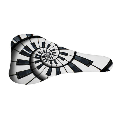Spiral Piano Keyboard Print Bicycle Seat Cover
