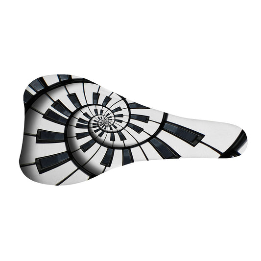 Spiral Piano Keyboard Print Bicycle Seat Cover