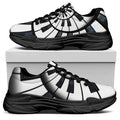 Spiral Piano Keyboard Print Black Chunky Shoes