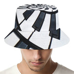 Spiral Piano Keyboard Print Bucket Hat