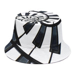Spiral Piano Keyboard Print Bucket Hat