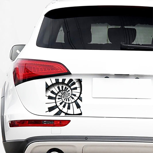 Spiral Piano Keyboard Print Car Sticker