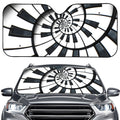 Spiral Piano Keyboard Print Car Windshield Sun Shade