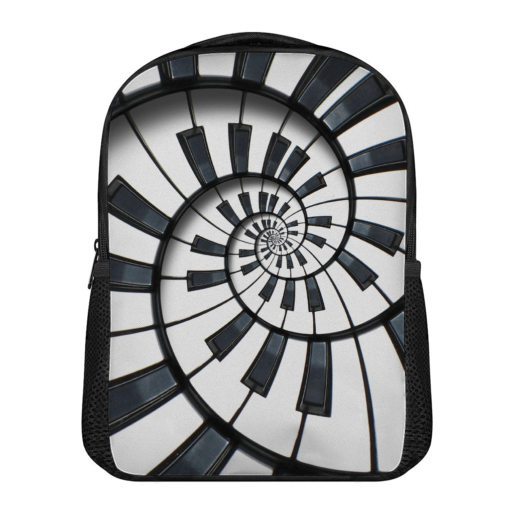 Spiral Piano Keyboard Print Casual Backpack