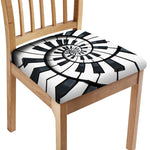 Spiral Piano Keyboard Print Chair Cushion Cover