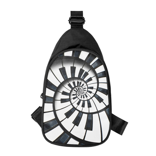 Spiral Piano Keyboard Print Chest Bag