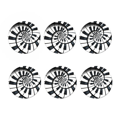 Spiral Piano Keyboard Print Coaster Set