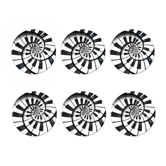 Spiral Piano Keyboard Print Coaster Set