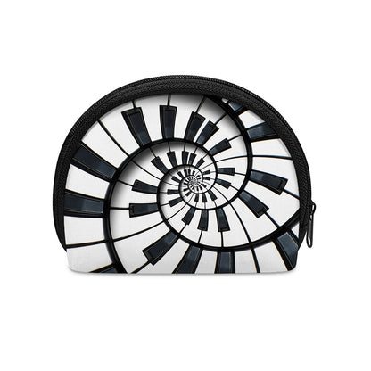 Spiral Piano Keyboard Print Coin Purse