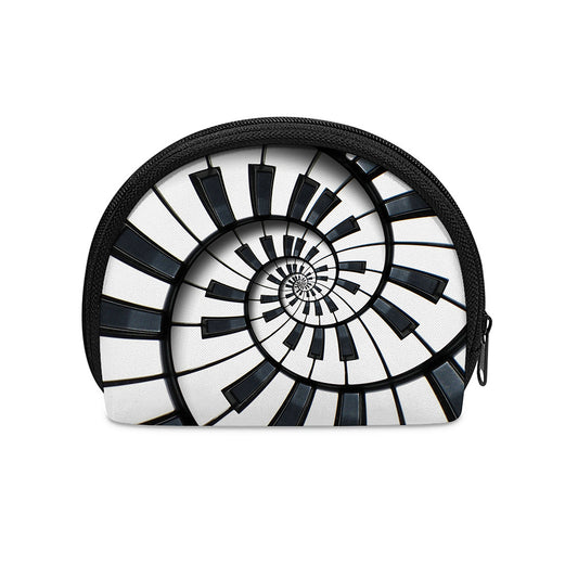 Spiral Piano Keyboard Print Coin Purse
