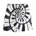 Spiral Piano Keyboard Print Cotton Shorts