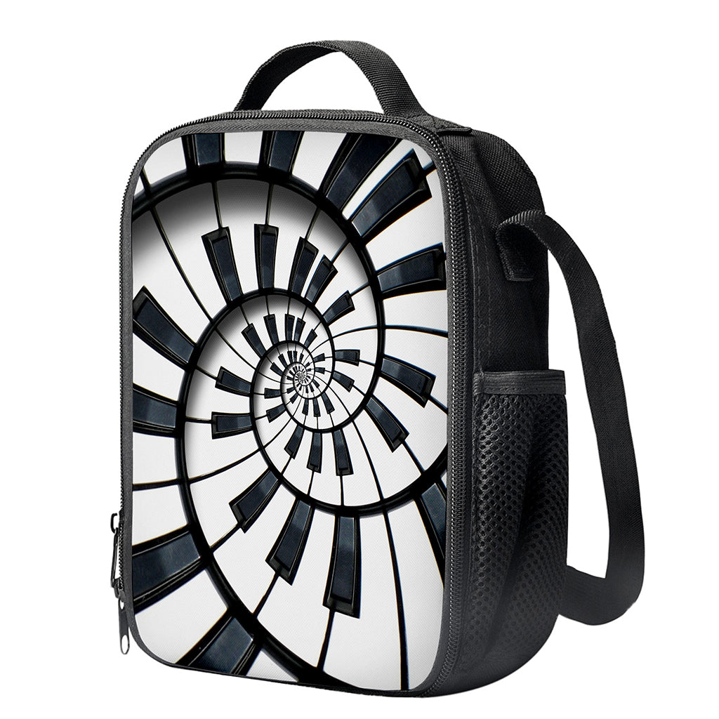 Spiral Piano Keyboard Print Crossbody Lunch Bag