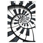 Spiral Piano Keyboard Print Curtain