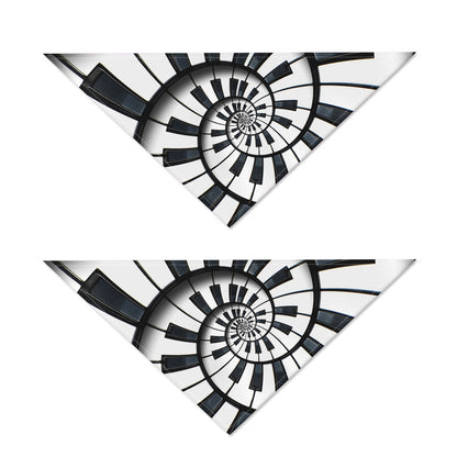 Spiral Piano Keyboard Print Dog Bandana