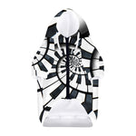 Spiral Piano Keyboard Print Dog Zip Up Hoodie