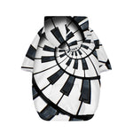 Spiral Piano Keyboard Print Dog Zip Up Hoodie